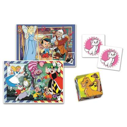 Комплект игра/пъзел, 4 в 1 Clementoni Disney с герои от любимите детски филми.
