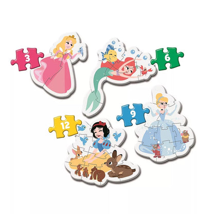 Бебешки пъзел, Моят първи пъзел 4 в 1 Disney princess с цветни фигурки на принцеси