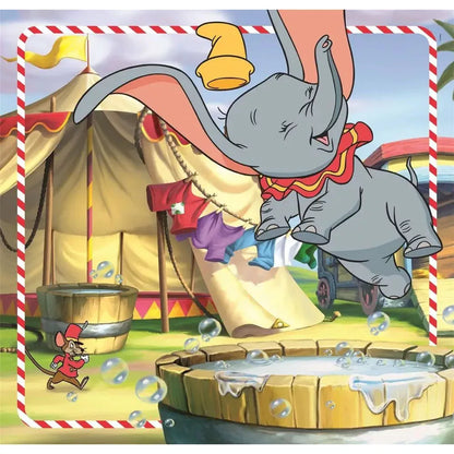 Детски пъзел 3 в 1, Disney Classic, Clementoni 3x48 части с Дъмбо и приятели на карнавала.