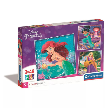 Детски пъзел 3 в 1, Disney Princess, Clementoni 3x48 части с красиви герои от Дисни.