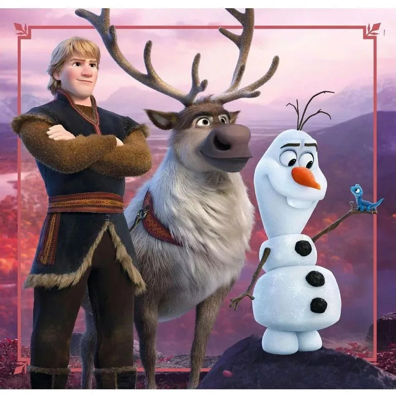 Детски пъзел 3 в 1, Frozen, Clementoni 3x48 части с Дисни персонажи Кристоф, Олаф и Рудолф.