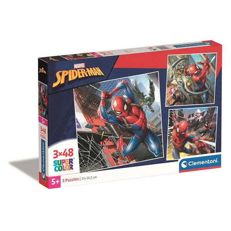 Детски пъзел 3 в 1, Spiderman Clementoni 3x48 части - забавна играчка за деца над 5 години.