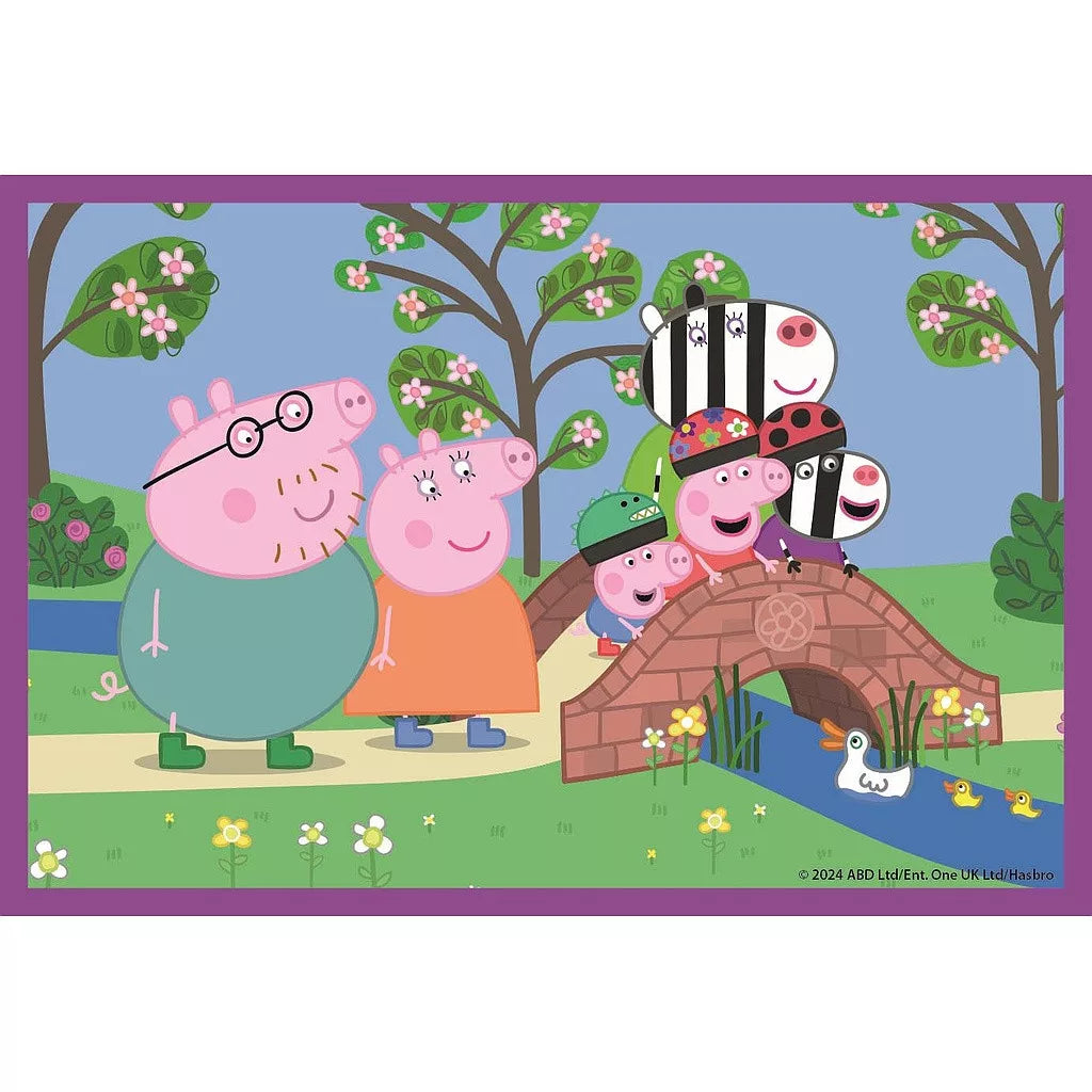 Детски пъзел Clementoni, Peppa Pig, 6 кубчета с героите от Пепа Пиг на мост.