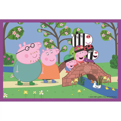 Детски пъзел Clementoni, Peppa Pig, 6 кубчета с героите от Пепа Пиг на мост.