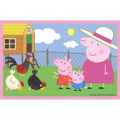 Детски пъзел Clementoni, Peppa Pig, 6 кубчета с Пепа Пиг и нейните приятели сред кокошки.