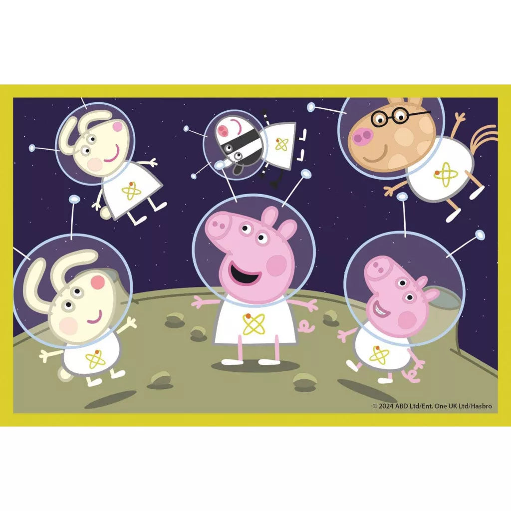 Детски пъзел Clementoni, Peppa Pig, 6 кубчета, свързан с приключения в космоса.