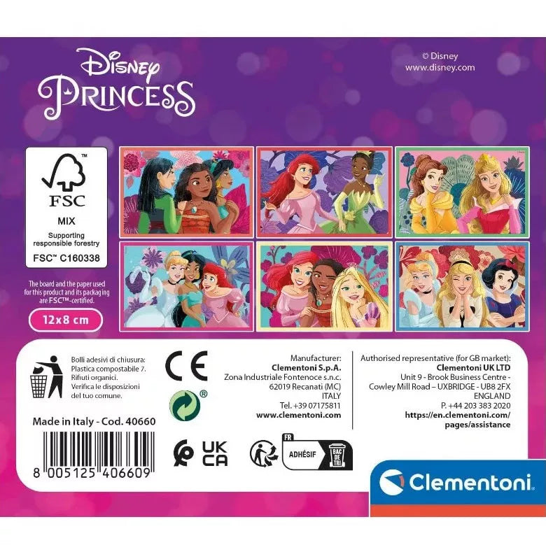 Детски пъзел Clementoni, Disney Princess, 6 кубчета с ярки сцени от любимите героини.