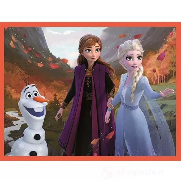 Детски пъзел Clementoni, Frozen, 12 кубчета с изображения на Анна, Елза и Олаф.