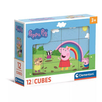 Детски пъзел Clementoni, Peppa Pig, 12 кубчета в цветна опаковка с любими персонажи от Пепа Пиг.
