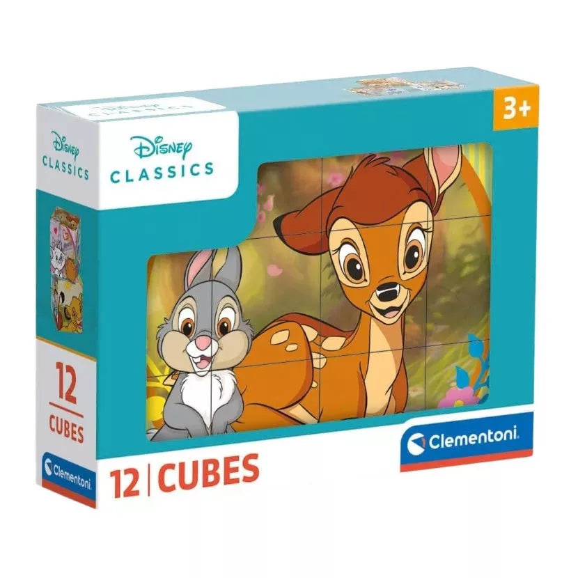 Детски пъзел Clementoni, Disney Classic, 12 кубчета с любимите герои от филмите.