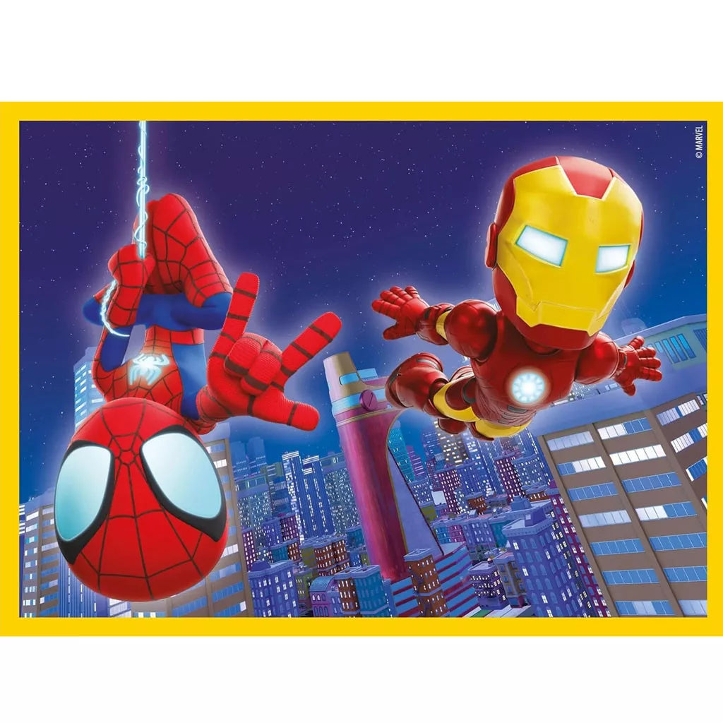 Детски пъзел Clementoni, Spidey, 12 кубчета с любимите супергерои Спайди и Железния човек.