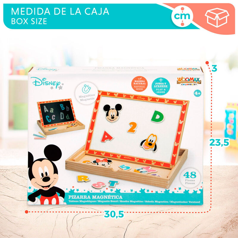 Дървена магнитна дъска Disney Mickey Mouse - 48 части, образователна играчка за деца