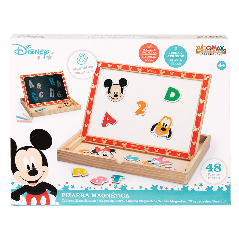 Дървена магнитна дъска Disney Mickey Mouse - 48 части, образователна играчка за деца