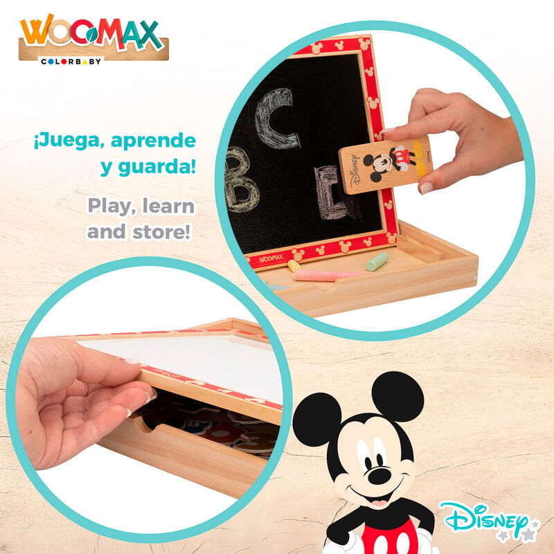 Дървена магнитна дъска Disney Mickey Mouse - 48 части, образователна играчка за деца с печат на Мики Маус.