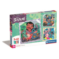Детски пъзел 3 в 1 Stitch Clementoni 3x48 части с Дисни герои, за деца над 5 години.