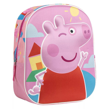 3D детска раница за градина Peppa Pig с ярък дизайн и усмихната Пепа Пиг.