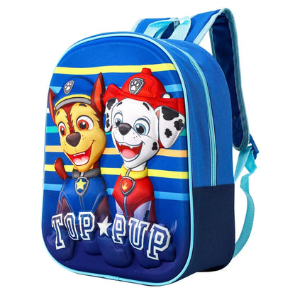 Детска 3D раница за градина Paw Patrol с героите Чейс и Маршал на ярко син фон.