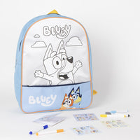 Детска раница с комплект за оцветяване Bluey, подходяща за малки фенове на Bluey и Bingo.