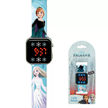 LED Детски часовник Frozen с анимационни герои от Замръзналото кралство.