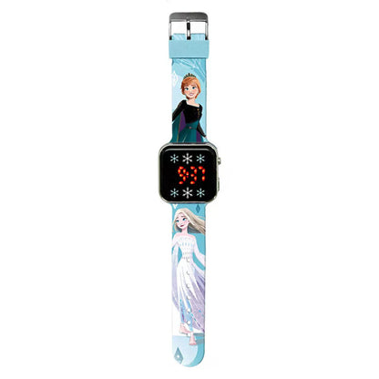 LED Детски часовник Frozen с изображение на Елза и Ана, идеален подарък за момичета.