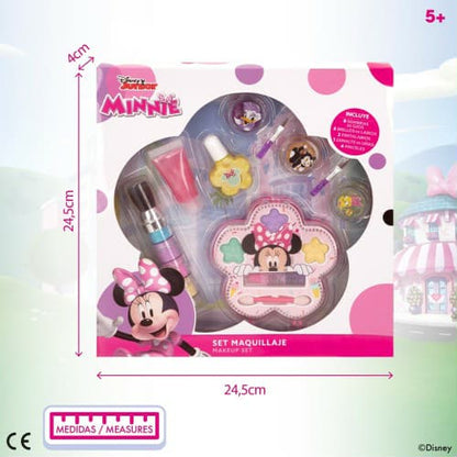 Детски грим комплект Minnie Mouse, цветен комплект с гланц и сенки, безопасен за деца над 5 години.