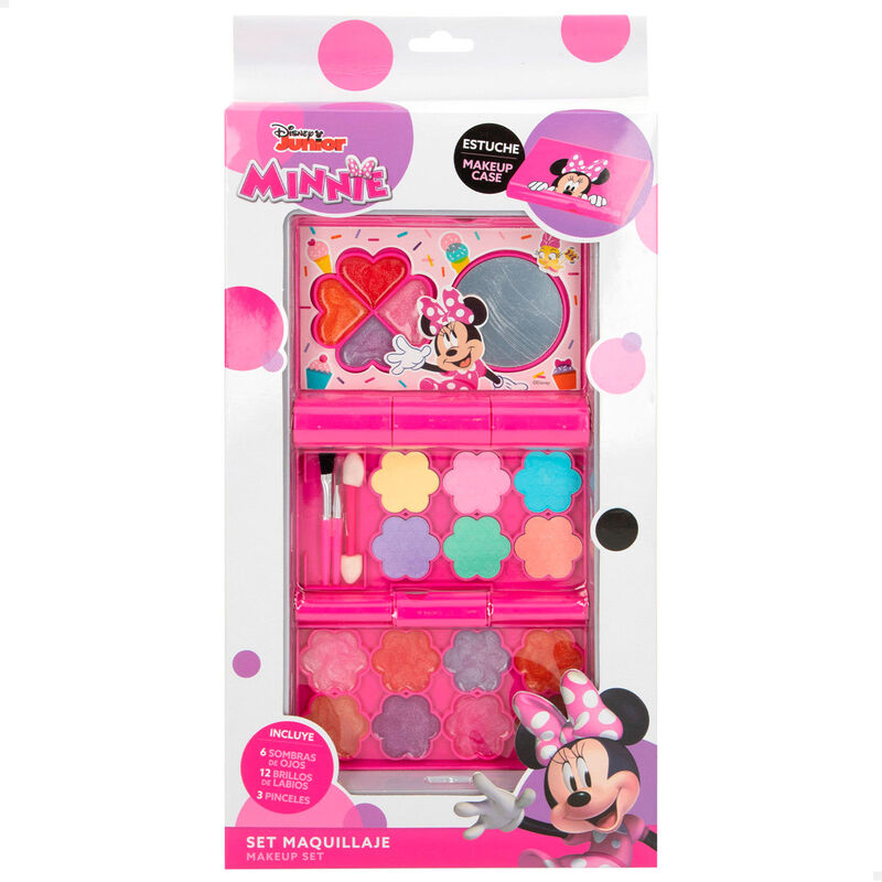 Детски грим комплект Minnie Mouse с ярки цветове и аксесоари за игра.