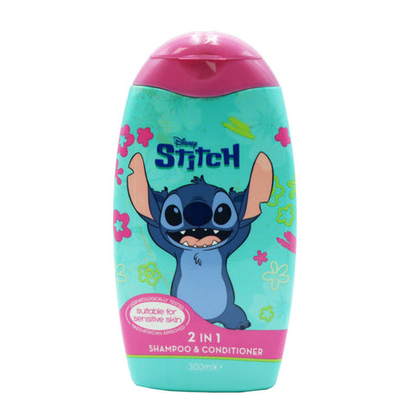 Детски шампоан и душ гел Stitch 2 в 1, подходящ за чувствителна кожа, с дизайн на Стич.