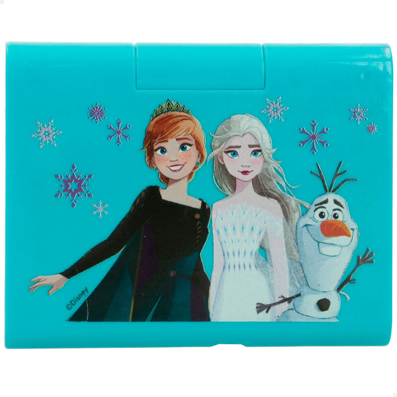 Детски грим комплект Frozen с кутия в ярко синьо, вдъхновена от Ана, Елза и Олаф.