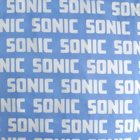 Детско двулицево спално бельо Sonic с оригинален дизайн в син цвят, подходящо за деца.