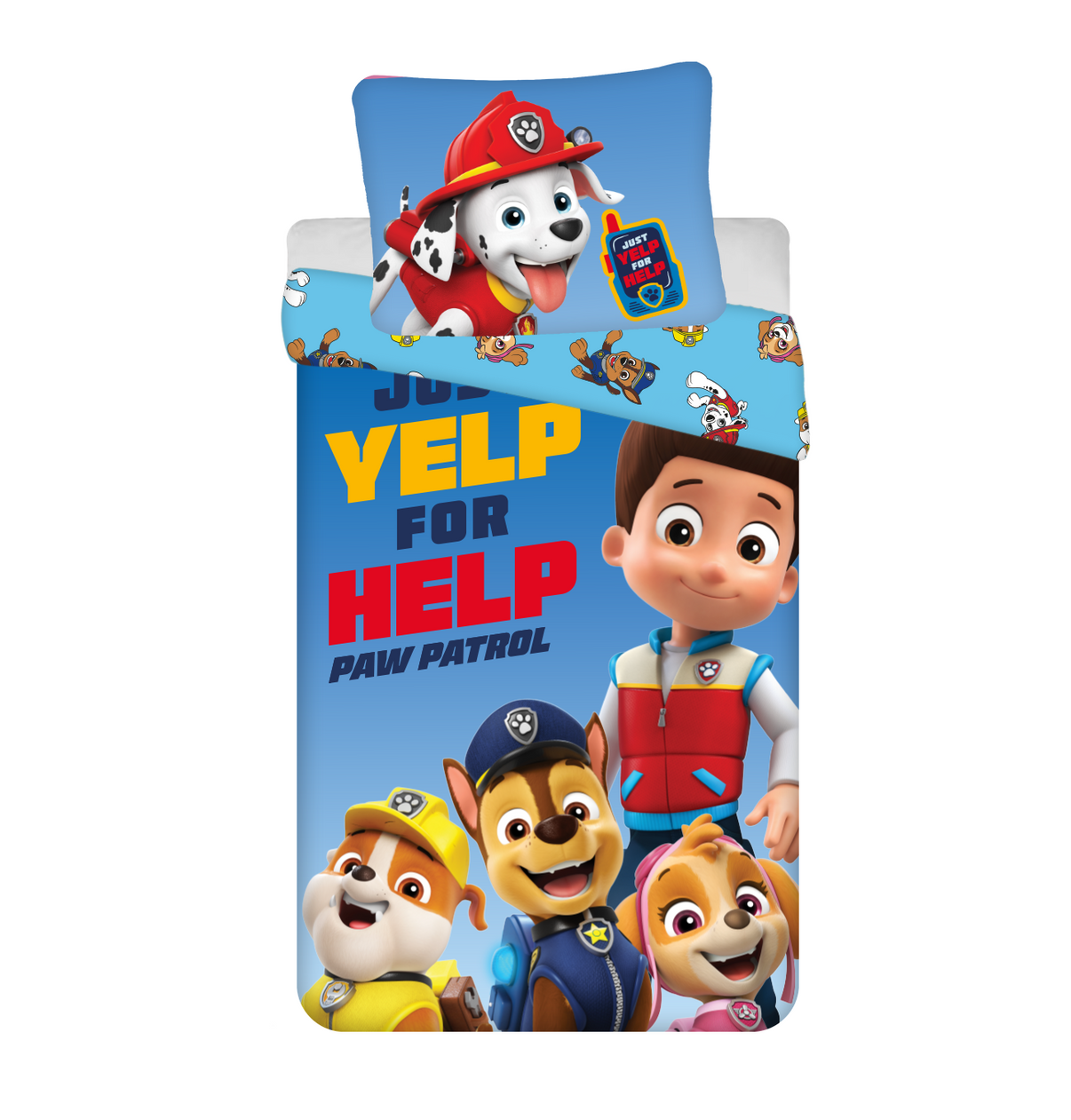 Детско двулицево спално бельо Paw Patrol с любимите герои на децата в ярки цветове.