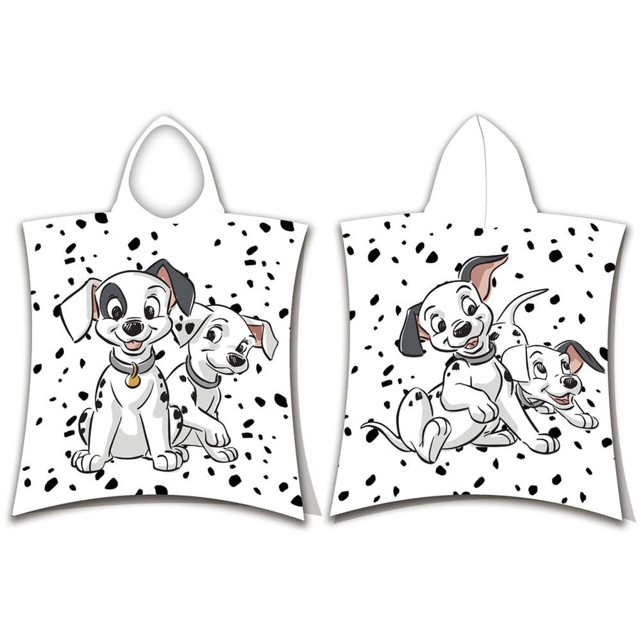 Детско пончо за плаж 101 Dalmatians с мотиви на далматинци и игриви кучета.