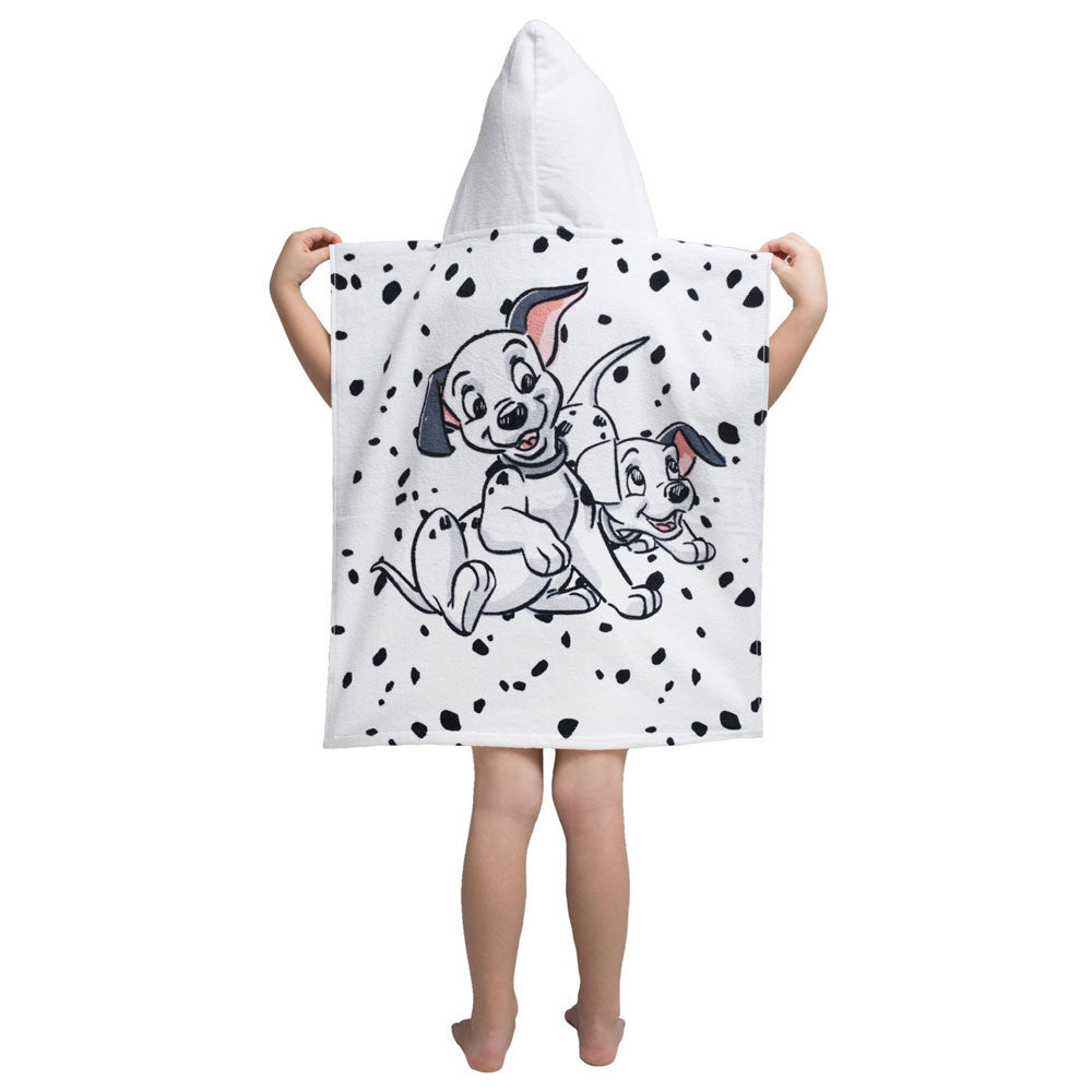 Детско пончо за плаж 101 Dalmatians с качулка и изображение на далматинци
