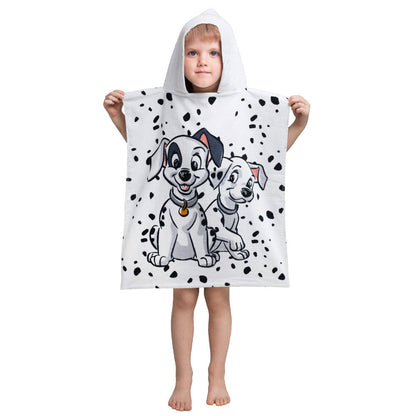 Детско пончо за плаж 101 Dalmatians с качулка, идеално за деца след къпане