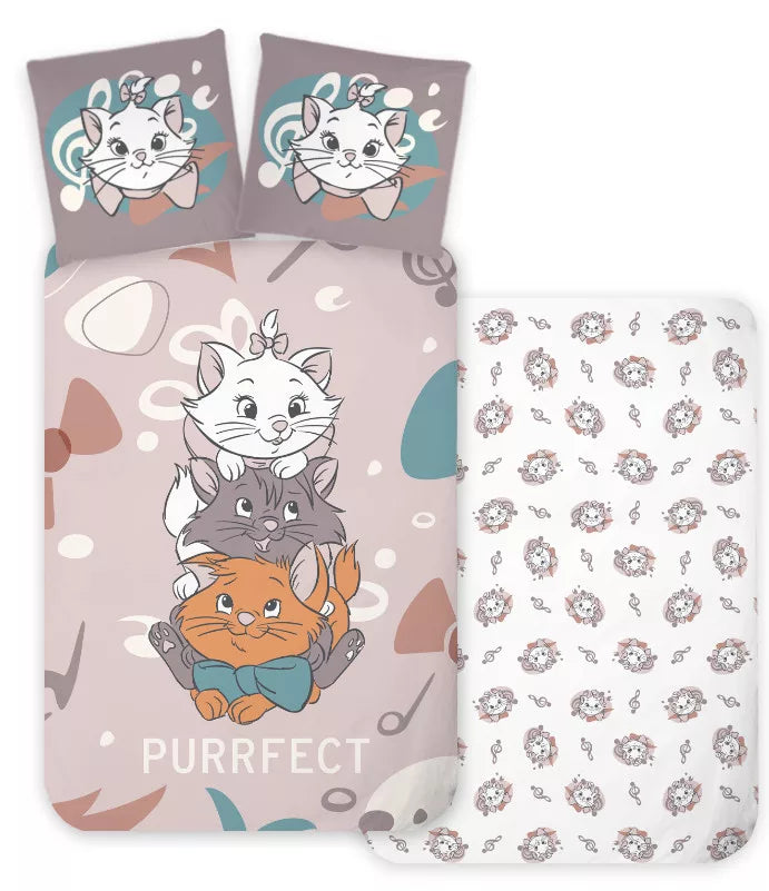 Детско спално бельо Disney Marie с котенца, идеално за детска стая и комфортен сън.