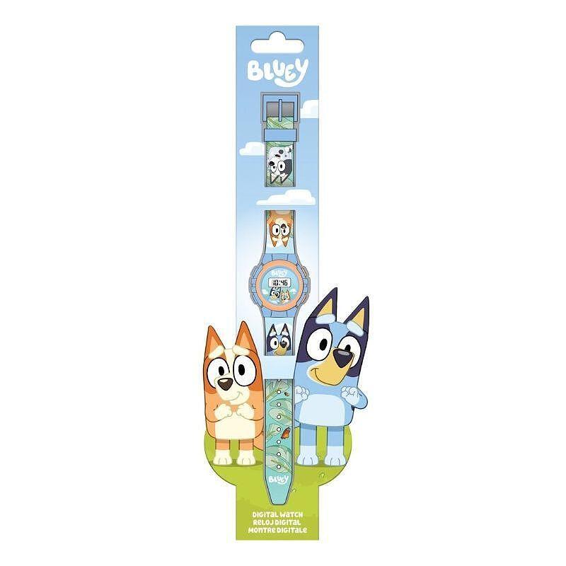 Дигитален детски часовник Bluey с картинки на любимите герои Блуи и Бинго, идеален за деца.