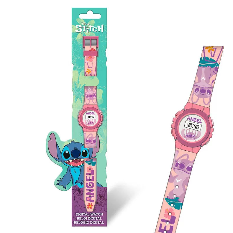 Дигитален детски часовник Stitch с цветна гривна и герой, идеален подарък за деца.