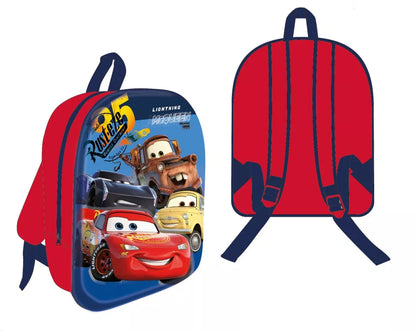 3D детска раница за градина Disney Cars с Маккуин и приятели, ярки цветове и регулируеми презрамки.