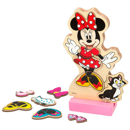 Дървен магнитен комплект Disney Minnie Mouse - 38 части с фигурки и аксесоари за игра