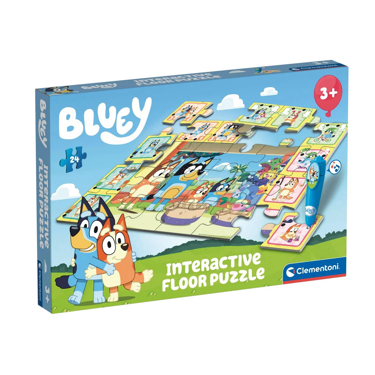 Интерактивен пъзел Bluey, 24 части - образователна играчка за деца над 3 години.