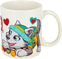 Керамична чаша Paw Patrol с цветна рисунка на герои и сърца, идеална за деца. Подарък за момиче или момче.