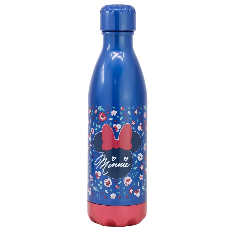 Бутилка за вода Minnie Mouse, 660ml с флорален модел и характерния силует на Мини