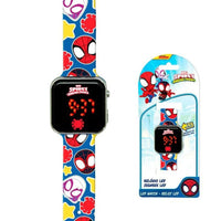 LED детски часовник Spidey с червен дисплей и детски цветен дизайн на Спайдермен.
