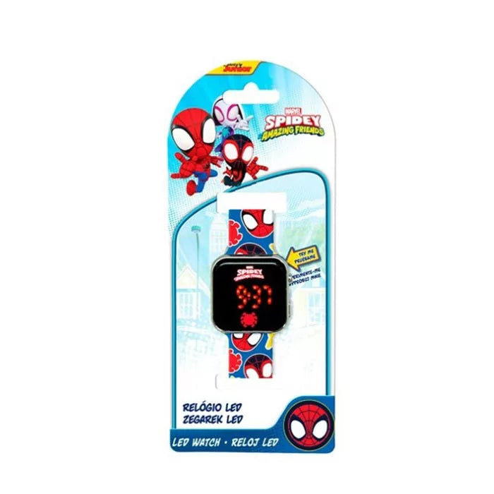 LED детски часовник Spidey с червен дисплей и Спайди дизайн, идеален подарък за деца.