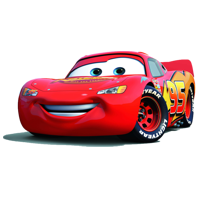 Маккуин с усмивка на фона на цветна илюстрация от Лило и Стич, идеален избор за детски декор.