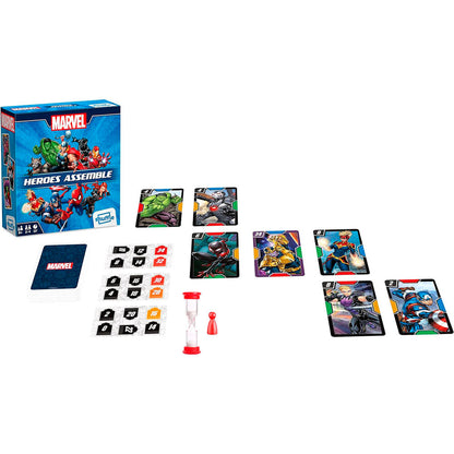 Настолна игра Marvel Heroes Assemble - детска с карти и аксесоари за детски игри
