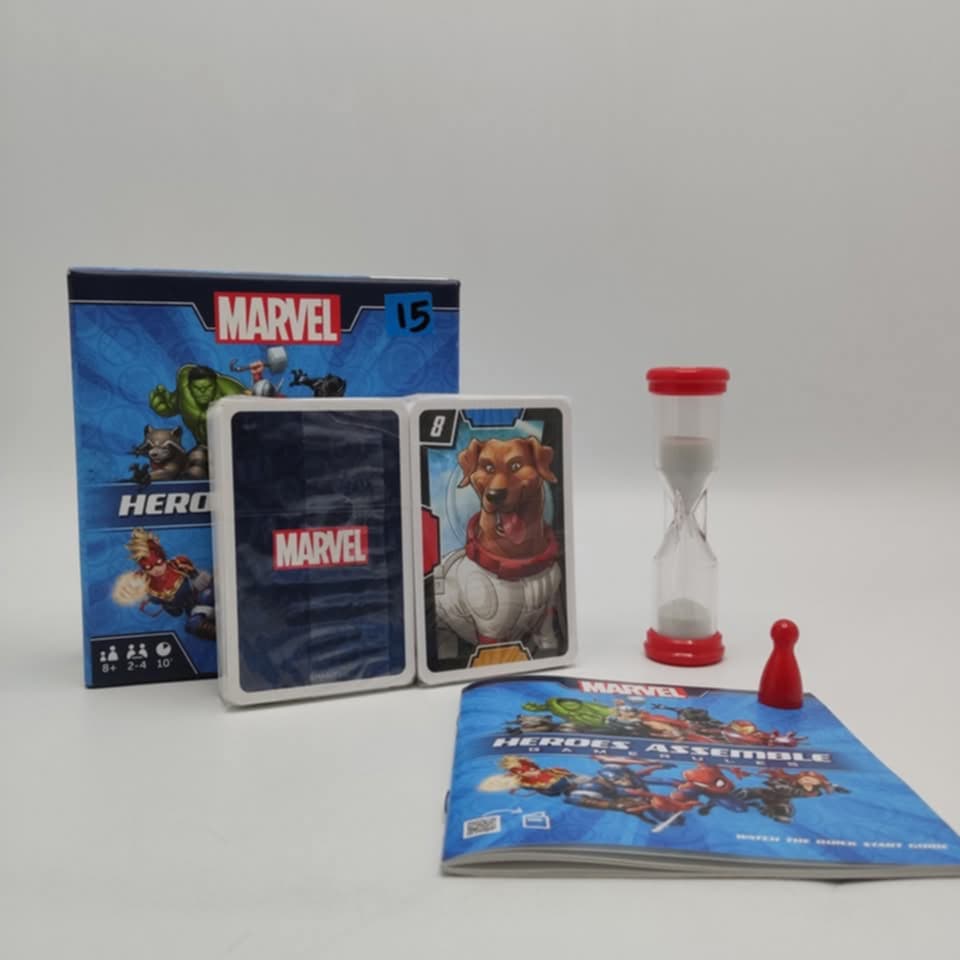 Настолна игра Marvel Heroes Assemble - детска с карти и пясъчен часовник