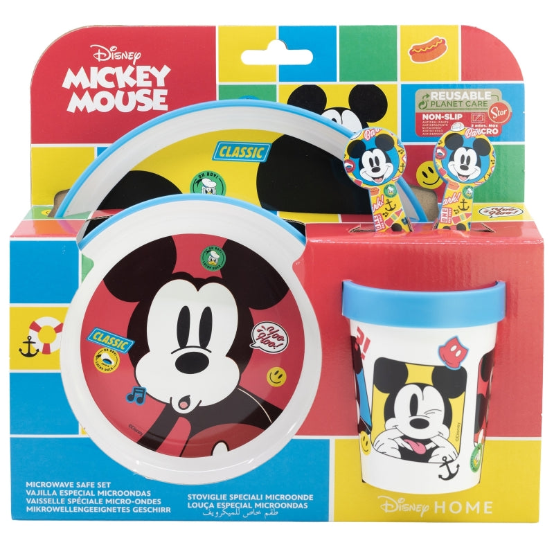 Комплект за хранене Mickey Mouse - сервиз за детски обяд с чаша, купа и чиния с любимия герой.