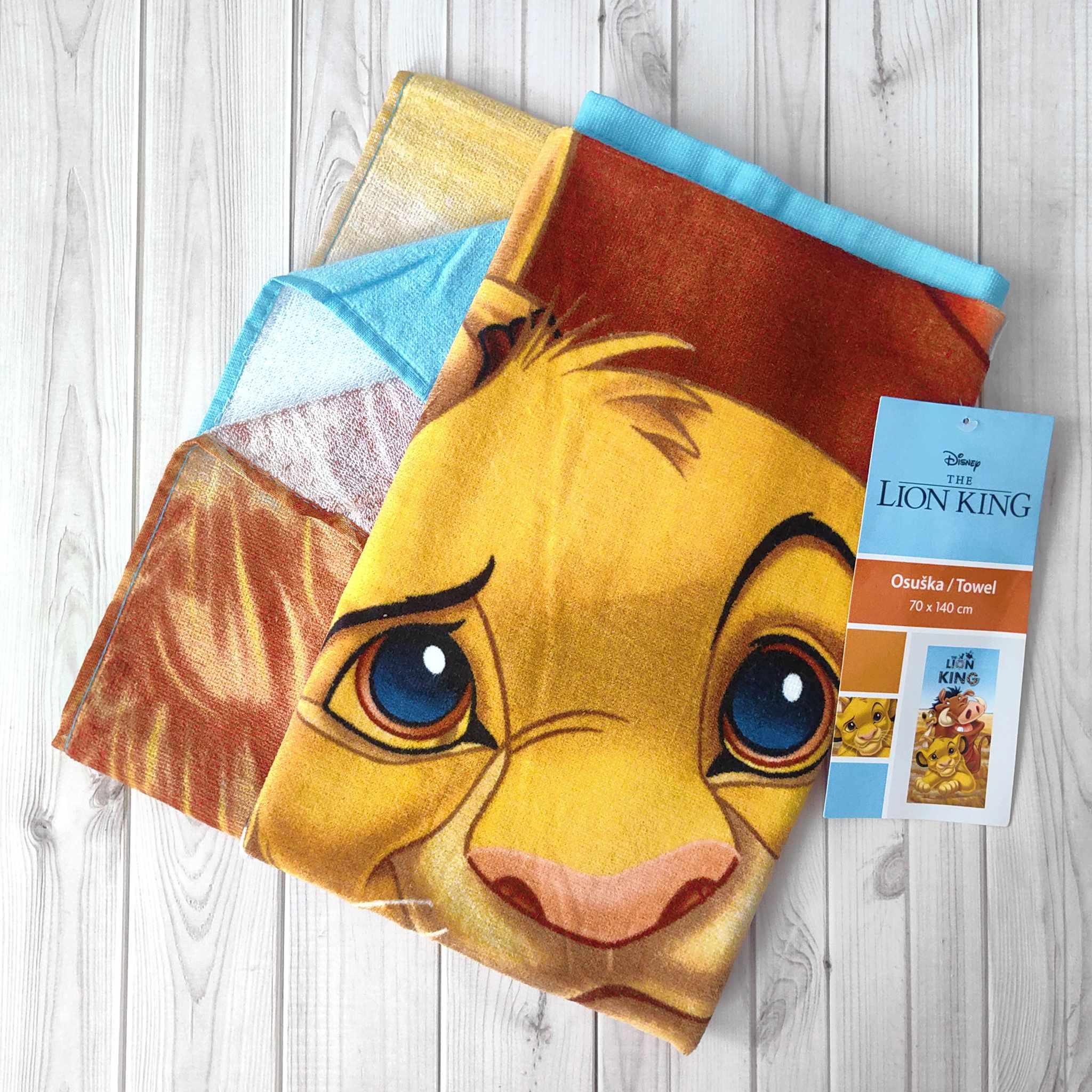 Памучна плажна хавлия за плаж The Lion King с изображение на Симба, 100% памук, бързо абсорбиране на влага.