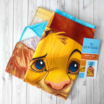 Памучна плажна хавлия за плаж The Lion King с изображение на Симба, 100% памук, бързо абсорбиране на влага.