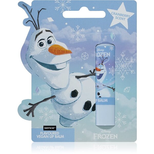 Детски балсам за устни Olaf, Frozen с аромат червена боровинка – компактeн стик с образа на Olaf за защита срещу сухота